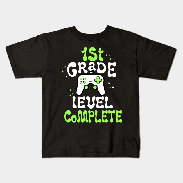 1st Grade Level Completed Kids T-Shirt by busines_night